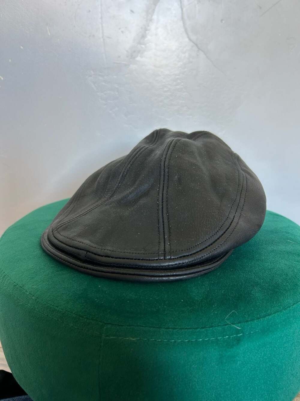 Stetson Genuine Leather Flat Cap Newsboy Driving Hat, Made in USA